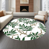 Lush Forest Canopy With Intricate Leaf Motifs And Subtle Vine Accents(White)