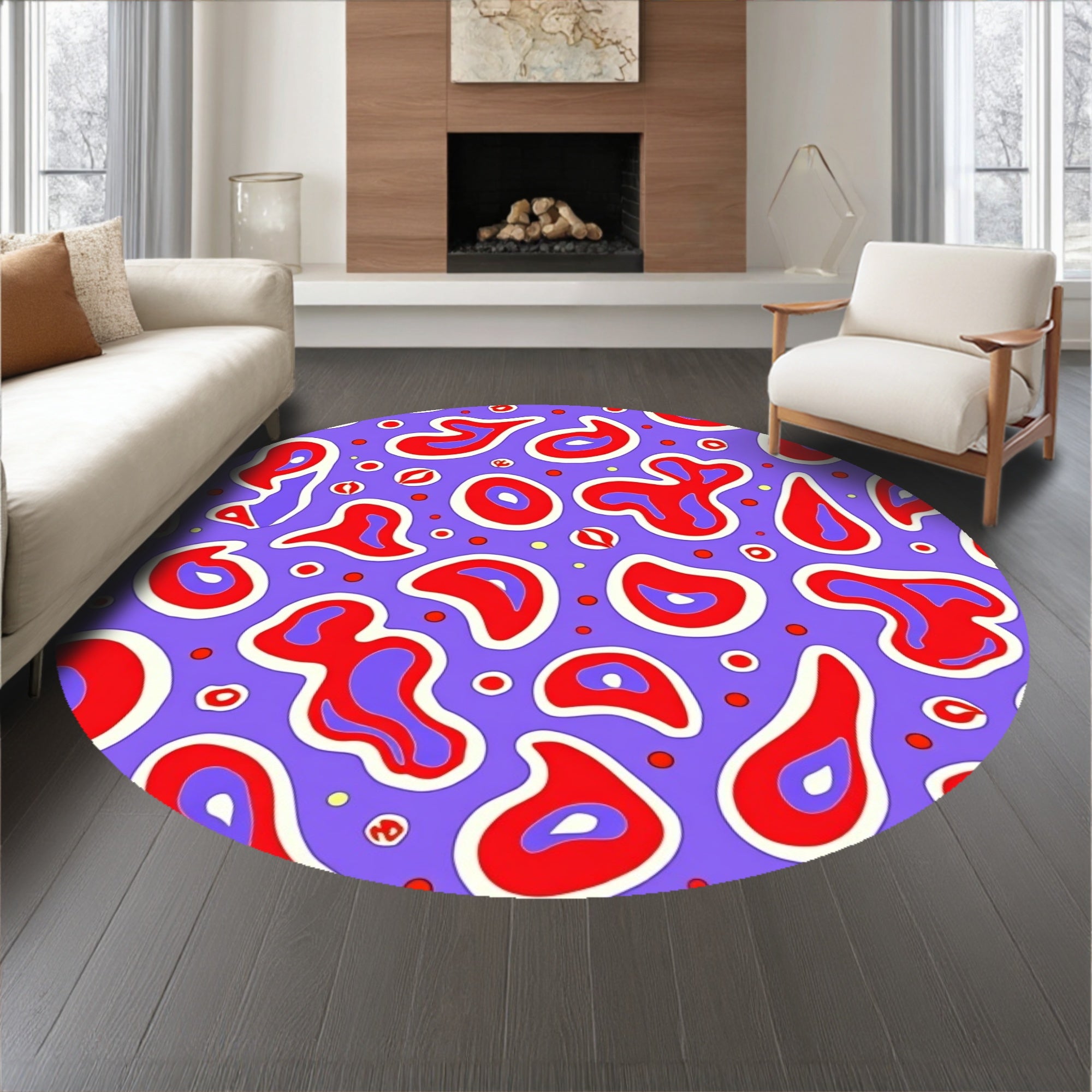 Abstract Whirlwind Swirl Motif with Dynamic Festal Accents(Purple)
