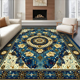 Elegant Geometric Area with Intricate Design in Blue and Gold(Blue)