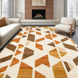 Canyon Winds Collection Angular Shapes in Warm Colors(Brown)