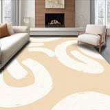 Abstract Brushstroke Modern Contemporary Artistic Motif (Beige)