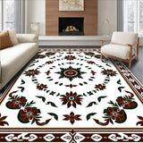 Heritage Floral Tapestry with Baroque Scroll Accents (White)