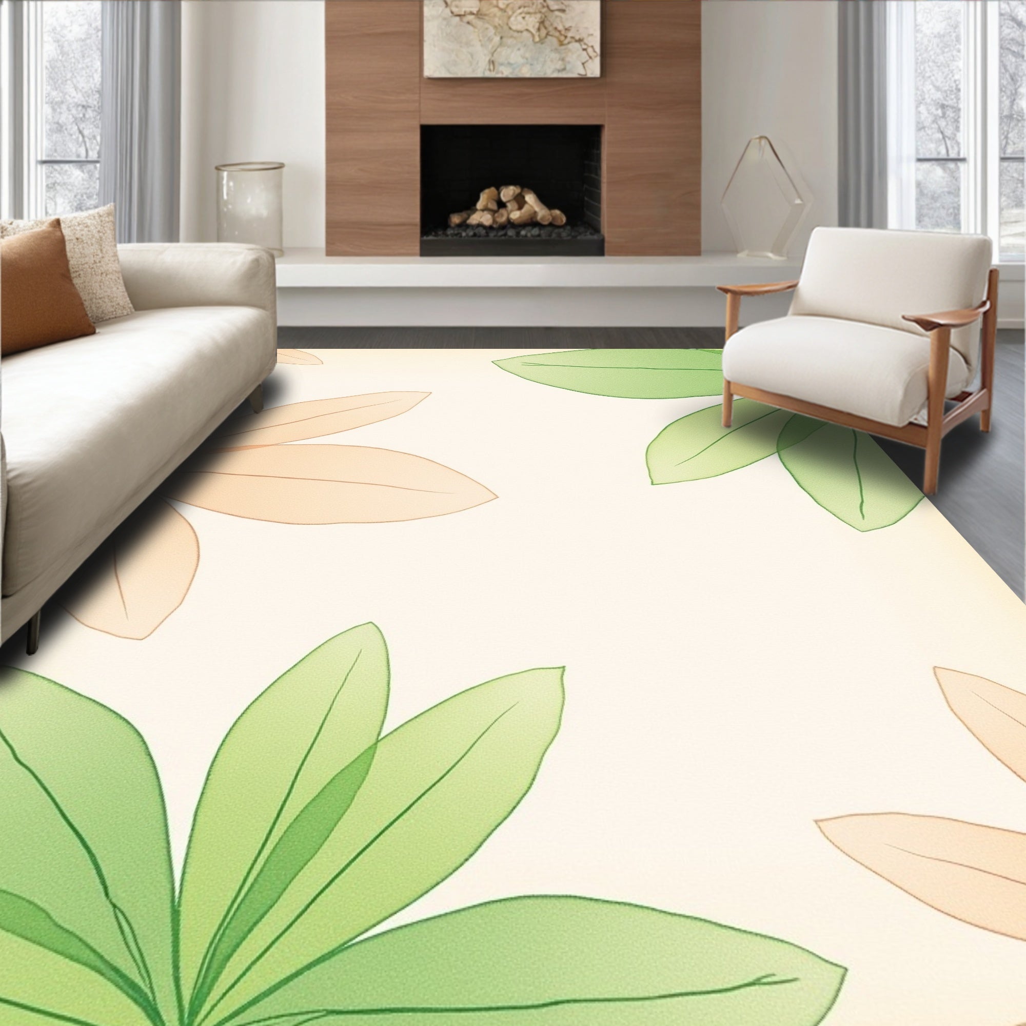 Abstract Watercolor Burst Floor (Beige) - ODIKA