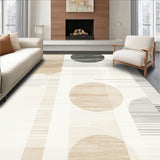 Abstract Linear Bands and Earthy Neutrals Design(Beige)