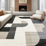 Artistic Kitchen Runner Modern Beige & Abstract Geometric Area(Gray)