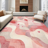 Whimsical Ribbon Swirl with Artistic Bow Motif and Playful Heart(Pink)