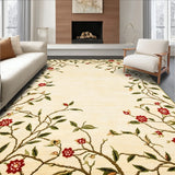 Artistic Amelia Floral Area with Sophisticated Botanical Accents(Beige)