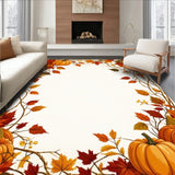 Fall Harvest Welcome Area Rug(Orange)