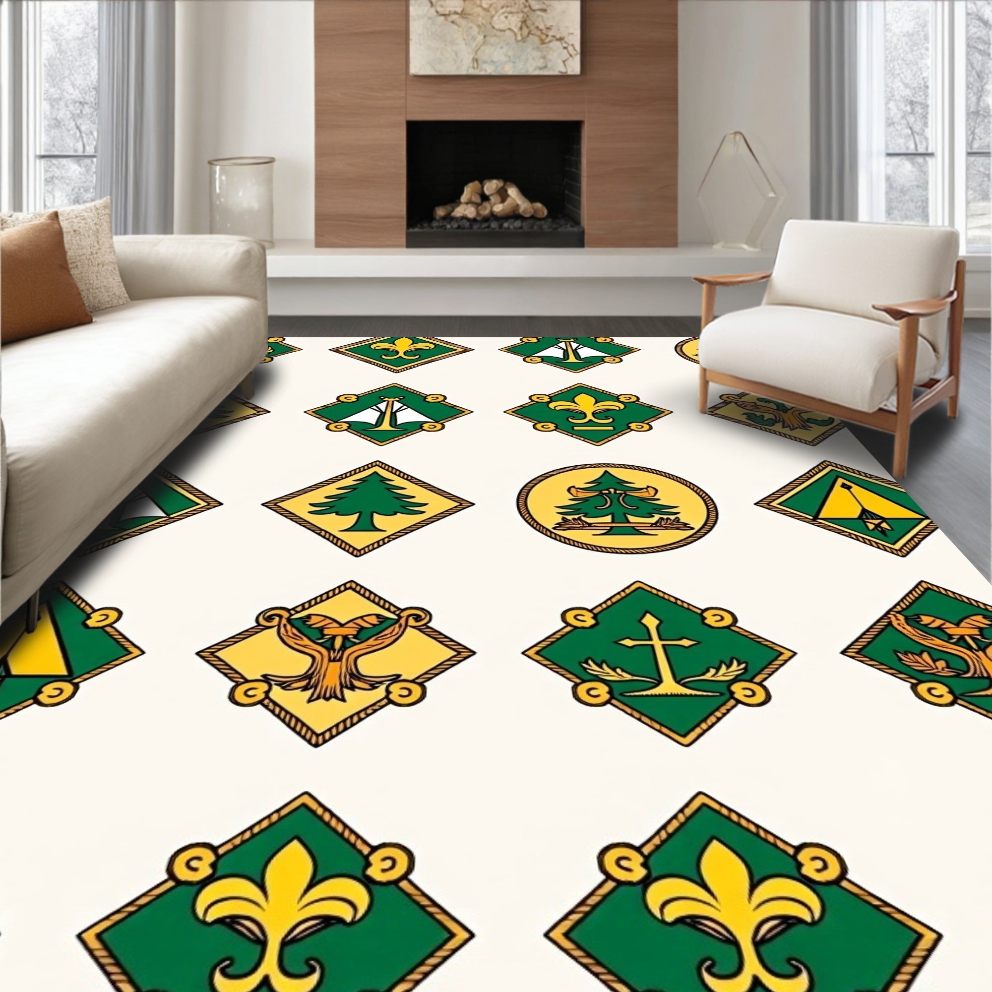 Nostalgic Explorer Badge Collection with Insignia Motifs (Green) - ODIKA