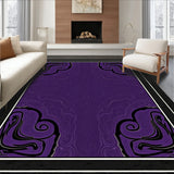 Luxurious Medallion Swirl Abstract Plush Decorative Flooring (Purple)