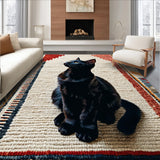 Ultra Soft Area Rug, Non Slip, Stain Resistant, Washable Area Rugs for Living Room, Bedroom, cute cat bathroom mat(Black)