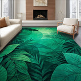 Nature Inspired Jungle Leaf Print with Abstract(Green)