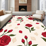 Botanical Rose Garden Anti Slip Hallway(Red)