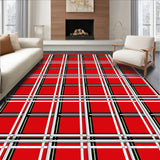 Modern Interlocking Plaid Grid with Subtle Houndstooth Contrast(Red)