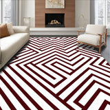Modern Interlocking Chevron Stripes with Metallic Highlights(Brown)