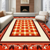 Autumn Harvest Checkered with Bold Seasonal Motifs(Red)