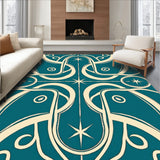 Celestial Swirl with Art Motifs and Modern Abstract Touches(Teal)