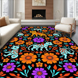 Festive Skeleton Feline Floral Semicircle Entrance(Orange)