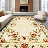Ultra Soft Area Rug, Non Slip, Stain Resistant, Washable Area Rugs for Living Room, Bedroom, Neutral Floral Large Yoga Space Non-Slip Carpet(Beige)