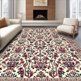 Ultra Soft Area Rug, Non Slip, Stain Resistant, Washable Area Rugs for Living Room, Bedroom, Vintage Distressed Damask(Beige)
