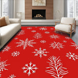 Nordic Winter Wonderland Scene with Pine Bough Silhouettes(Red)