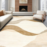 Chic Beige Desk Protector for Rolling Chairs Stable Floor Mat(Beige)