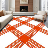 Autumnal Tartan Showcasing Interlocking Bold Stripes and Seasonal Plaids(Orange)