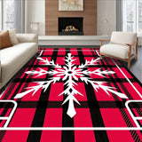 Festive Snowflake Buffalo Plaid Layered Welcome Entryway(Red)