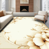 Sophisticated Non Slip Bath With Elegant Cream Floral Motif Design(Beige)