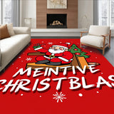 Festive Jolly Santa Beside Fireplace Holiday(Red)