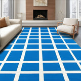Contemporary Checkered Featuring Crisp Off Grid Lines(Blue)