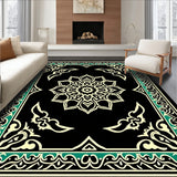 Medallion with Intricate Boho Paisley Motifs (Black)