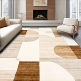 Contemporary Cream & Brown Geometric Area(Beige)