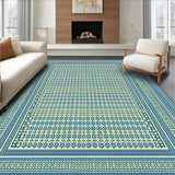 Country Wynona Rectangle with Blue and Beige Tones(Blue)