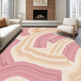 Asymmetrical Brushstroke Design with Muted Tones and Freeform Lines(Pink)