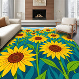 Countryside Blossoming Meadow Artisan Decorative Throw(Yellow)