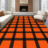 Classic Buffalo Plaid Revival with Crisp Contrasting Stripes(Orange)