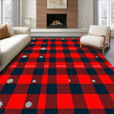 Festive Heritage Plaid with Snowflake Embellished Stripes(Red)