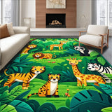 Ultra Soft Area Rug, Non Slip, Stain Resistant, Washable Area Rugs for Living Room, Bedroom, Jungle Animals Nursery Rug(Green)