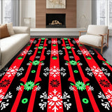Folk Art Plaid with Interlocking Festive Starbursts(Red)