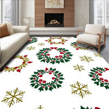 Festive Holly Berry Wreath Area with Snowflake Accents(Green)