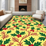 Holly Berry Vine Botanical Christmas Indoor Decorative Throw(Yellow)