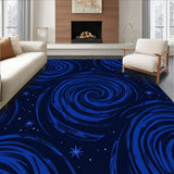 Celestial Swirl Abstract Modern Contemporary Luxury (Blue)