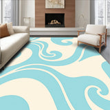 Ethereal Cloud Drift Abstract Swirl Contemporary Minimalist Design(Blue)