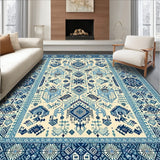 Boho Southwestern Area Featuring Abstract Floral and Tribal Designs(Beige)
