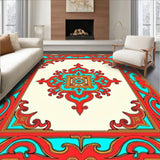 Byzantine Heritage Symmetrical Labyrinth Scrollwork Artistic(Red)
