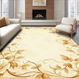 Floral Patterned Runner in Warm Beige with Ornate Leafy Embellishments(Beige)