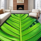Ultra Soft Area Rug, Non Slip, Stain Resistant, Washable Area Rugs for Living Room, Bedroom, Tropical Leaf Velvet(Green)
