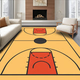 Basketball Court Yellow Floor Red Key Black Lines Black Circle(Beige)