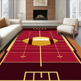 Football Field Gridiron Yard Lines Central Ball Design(Red)